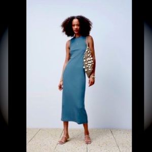 Zara striped long/midi bodycon dress
